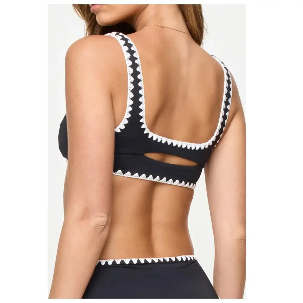 LSPACE Effie Shirred Swim Top Size DD